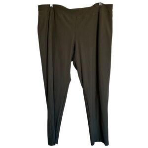 Eileen Fisher Woodland Green Washable Stretch Crepe Slim Crop Ankle Pants